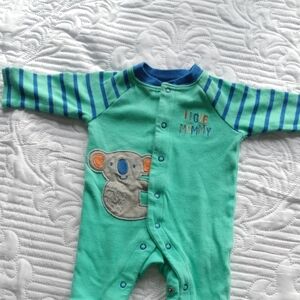 Small Wonders Green and Blue Koala  Romper